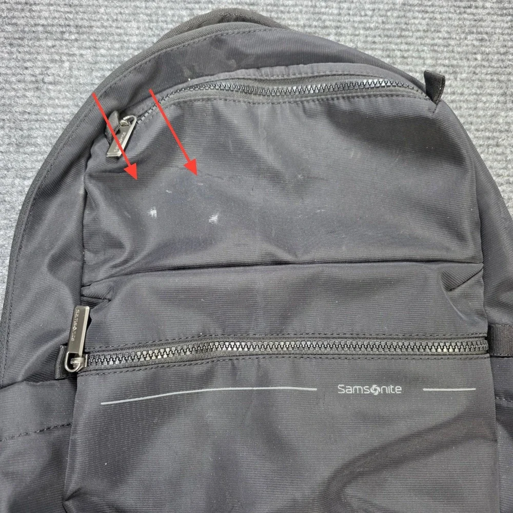 Samsonite‎ Laptop Commuter Backpack Men's Black Sliver Tone Professional Travel